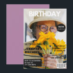 Funny  Stylish Photo Magazine 98th birthday Invitation<br><div class="desc">Funny  Stylish Photo Magazine 98th birthday invitations</div>