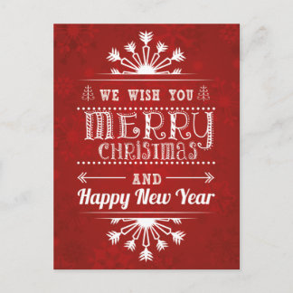 Funny stylish retro Merry Christmas greeting Holiday Postcard