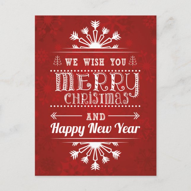 Funny stylish retro Merry Christmas greeting Holiday Postcard (Front)