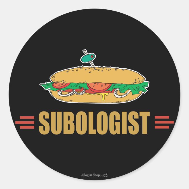 Funny Submarine Sandwich Classic Round Sticker (Front)