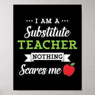 Funny Substitute Teacher Preschool Teacher Poster