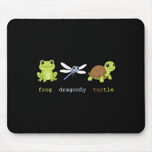 Funny Subtle Political Frog Dragonfly Turtle Resis Mouse Mat (Front)
