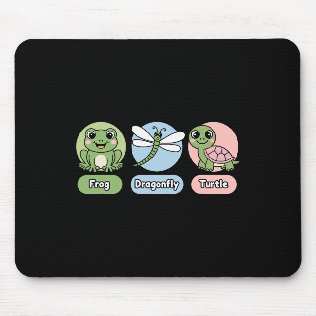 Funny Subtle Political Humour Frog Dragonfly Turtl Mouse Mat (Front)