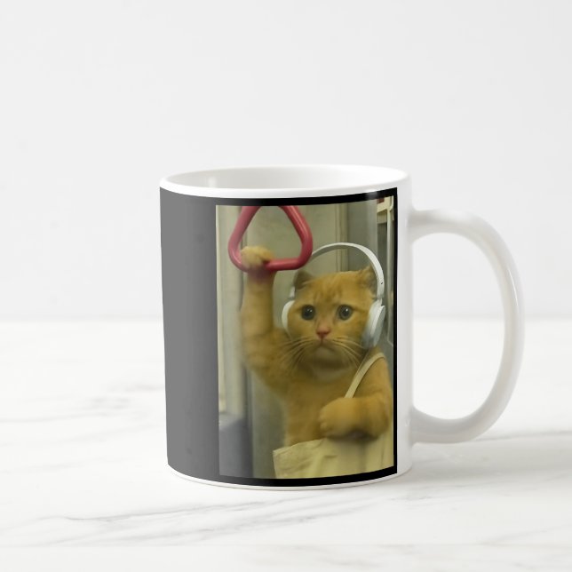 Funny Subway Cat Meme Stud Brainrot Cats Humor Kit Coffee Mug (Right)