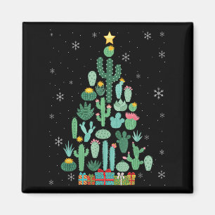 Funny Succulent Christmas Tree Cactus Gardener  Magnet
