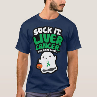 Funny Suck It Liver Cancer Gimme Candy Cute Ghost  T-Shirt