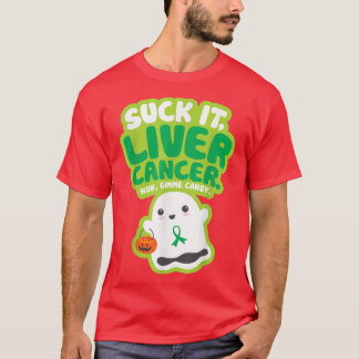 Funny Suck It Liver Cancer Gimme Candy Cute Ghost  T-Shirt