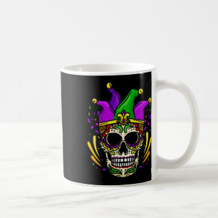 Funny Sugar Skull Mardi Gras Party Apparel Men Wom Coffee Mug