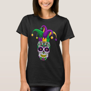 Funny Sugar Skull Mardi Gras Party Apparel T-Shirt