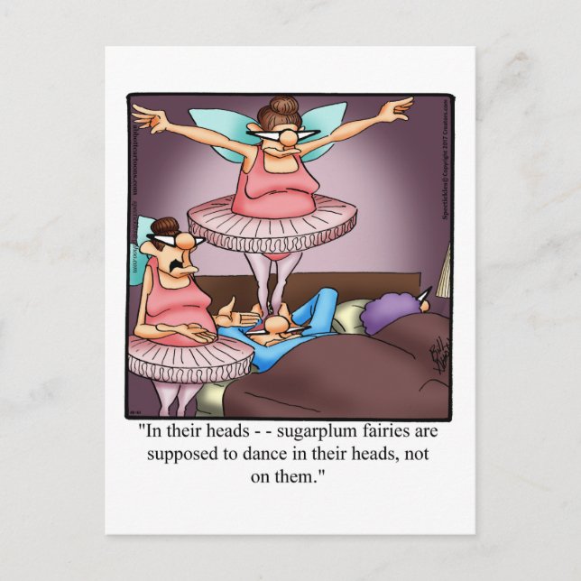 Funny Sugarplum Fairies Humour Holiday Postcard (Front)