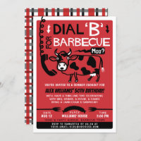 Funny Summer Barbecue Cookout | Retro 60s BBQ Cow