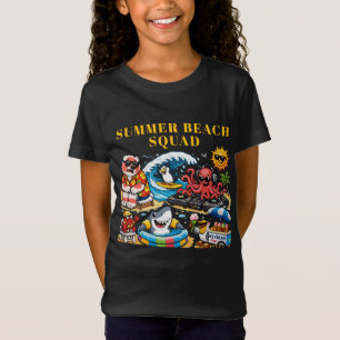 Funny Summer Beach Party Animals - DJ Octopus & Su T-Shirt
