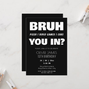 Funny summer boy birthday invitation 
