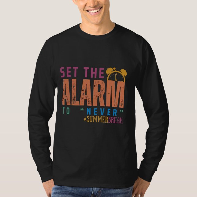Funny Summer Break Bye Bye School Retro Hello Summ T-Shirt (Front)