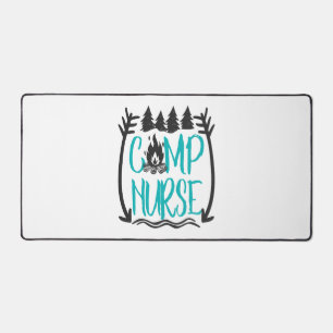 Funny Summer Camp Nurse Nursing Gift Camping RN Desk Mat