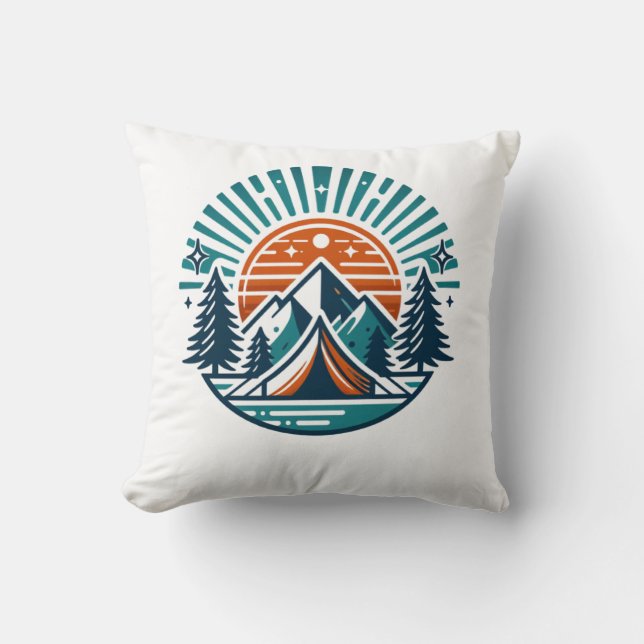 funny summer camping cushion (Front)