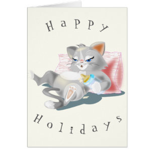 Funny Summer Card with Baby Cat