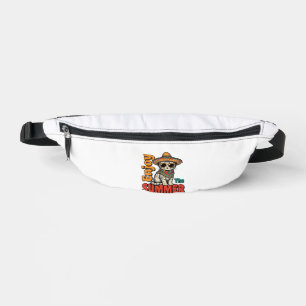 Funny Summer Cat Sombrero Vintage Engraving Design Bum Bags
