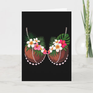 Funny Summer Coconut Bra Halloween Costume Hawaii  Card