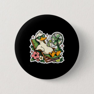 Funny Summer Duck Relaxing Vacation Mode Tropical 6 Cm Round Badge