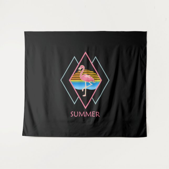 Funny Summer Flamingo | Cute Flamingo Lover Tapestry (Front (Horizontal))