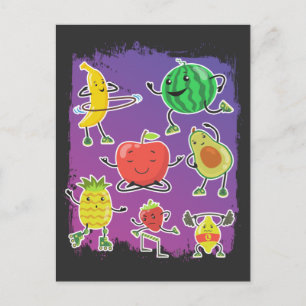 Funny Summer Fruits Healthy Food Sport Lover Postcard