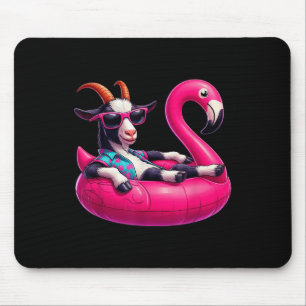 Funny Summer Goat Pink Pool Party Hawaiian Summer Mouse Mat