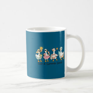 Funny summer goose beach duck cute animal vacation coffee mug