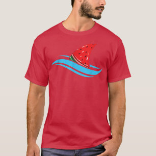 Funny Summer Kawaii Vibes Beach Watermelon Shark F T-Shirt