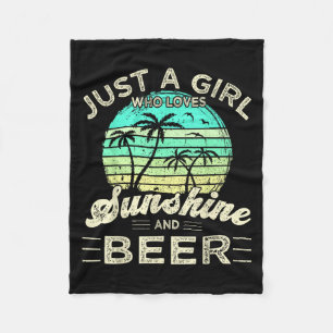 Funny Summer Palm Just A Girl Who Loves Sunshine A Fleece Blanket
