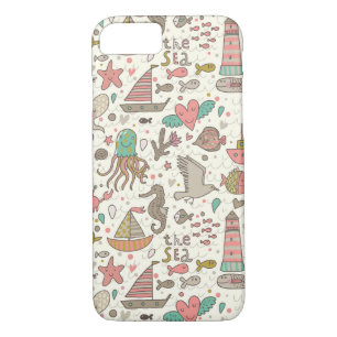 Funny Summer Pattern With Ships iPhone 8/7 Case