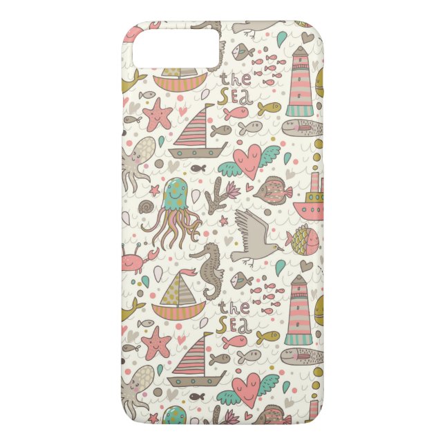 Funny Summer Pattern With Ships Case-Mate iPhone Case (Back)