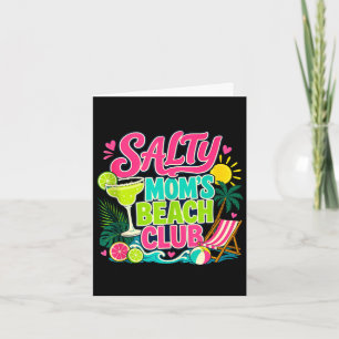 Funny summer salty mum's beach club vacation mama card