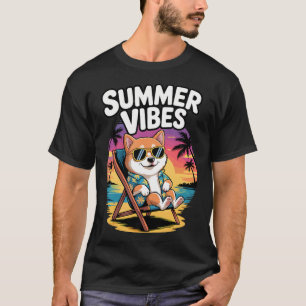Funny Summer Shiba Inu Beach Dog T-Shirt