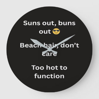 Funny Summer T-Shirt Slogans 2026 Trending Beach H Large Clock