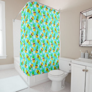 Funny Summer Tropical Pineapples Shower Curtain