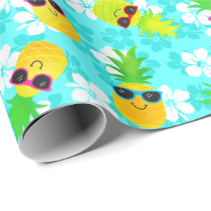 Funny Summer Tropical Pineapples Wrapping Paper