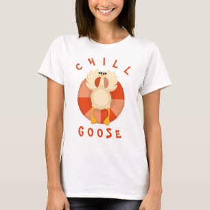 Funny Summer Vacation Beach Chill Goose Pool float T-Shirt