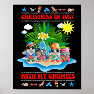 Funny Summer Vacation Gnomies - Gnomes For Christm Poster