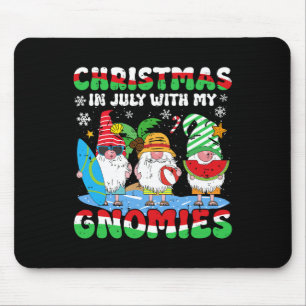 Funny Summer Vacation Gnomies Gnomes For Christmas Mouse Mat