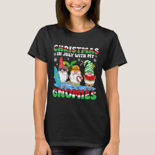 Funny Summer Vacation Gnomies Gnomes For Christmas T-Shirt