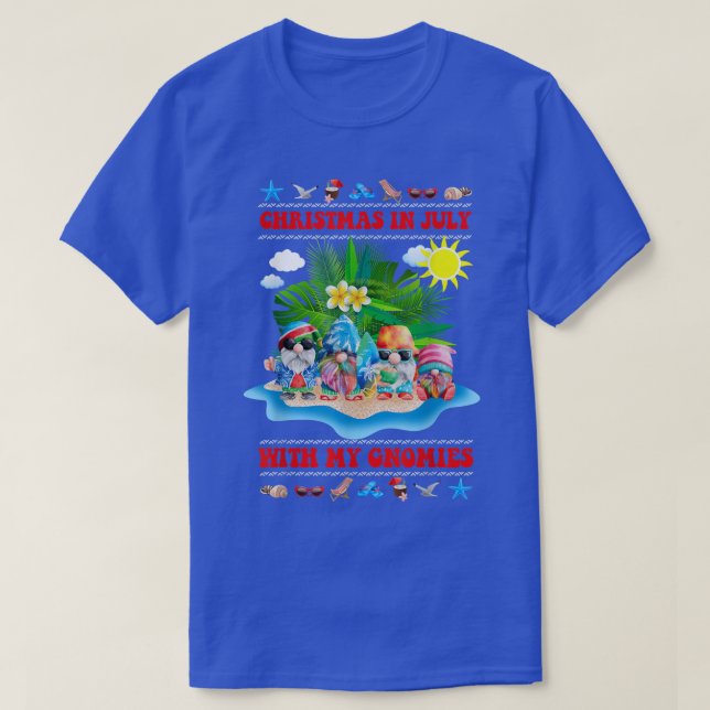 Funny Summer Vacation GnomiesGnomes For Christmas  T-Shirt (Design Front)