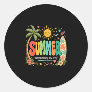 Funny summer vacation tropical beach sunshine classic round sticker