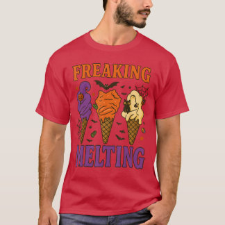 Funny Summerween Spooky Summer Freaking Melting Ic T-Shirt