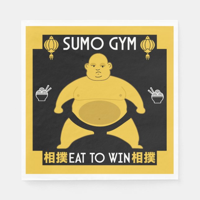 Funny Sumo Wrestler Napkin (Front)