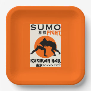 Funny Sumo Wrestler Paper Plate