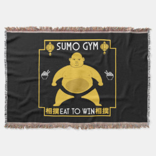 Funny Sumo Wrestler Throw Blanket