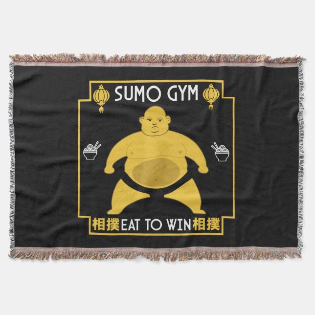 Funny Sumo Wrestler Throw Blanket (Front)