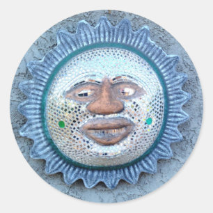 funny sun face sticker