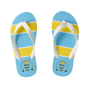 Funny sun kid's flip flops